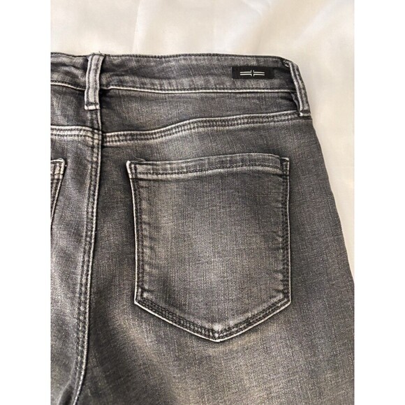 LIVERPOOL Los Angeles The Crop Flare Jeans Women 27/4 Black Stretch Dark Denim - Picture 9 of 15